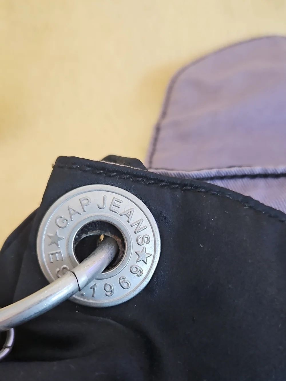 GAP -Black Women's Chain-Accent Bag with Pink Scarf